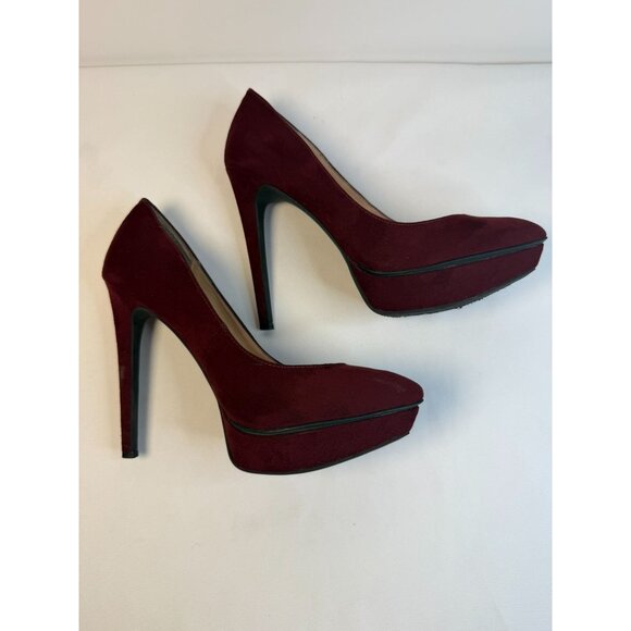 Jessica Simpson Venisse Womens Size 7.5M Burgundy Suede Platform Stiletto Heels - Picture 5 of 16